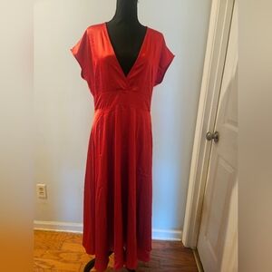 NWT Retro Stage Red V-Neck Dress
